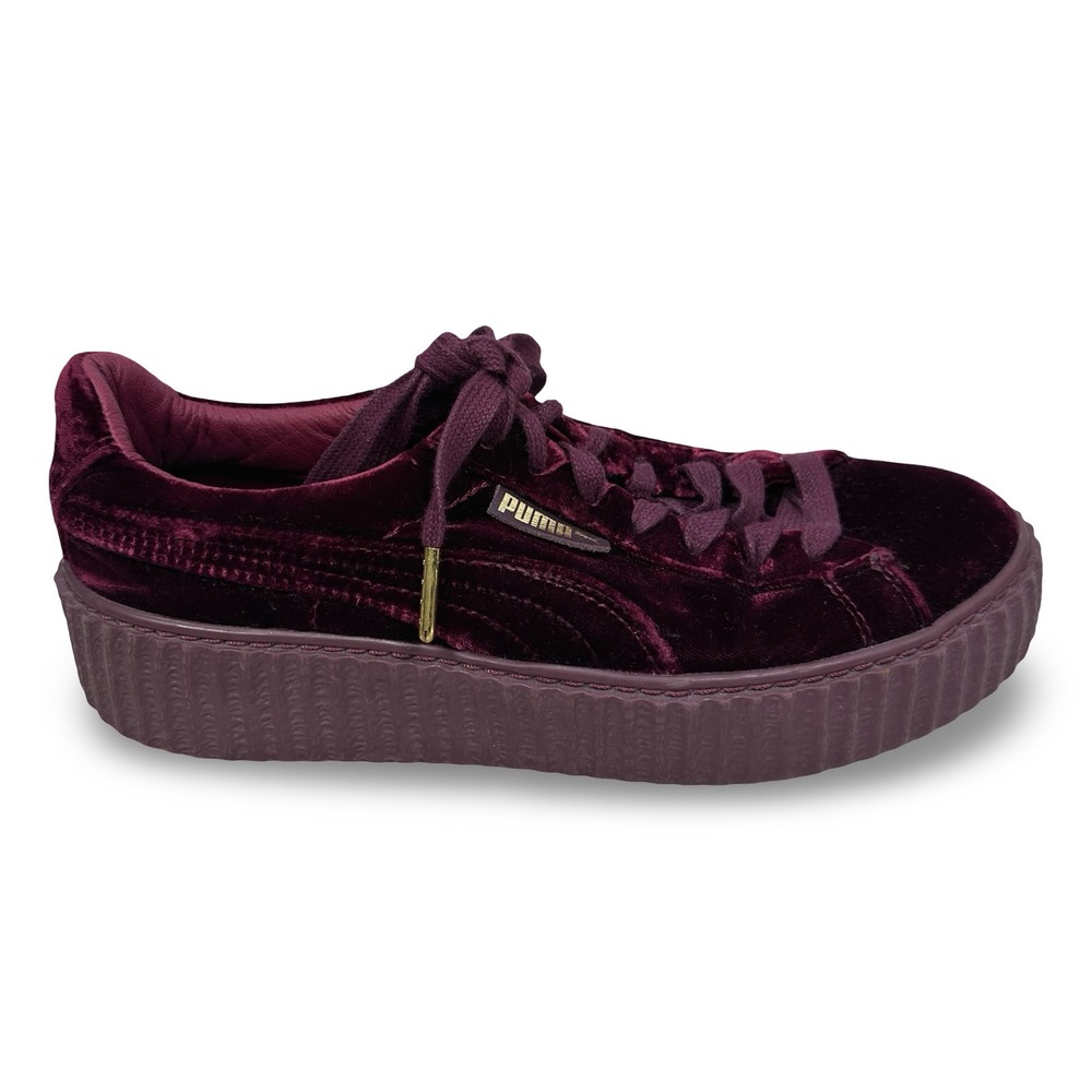 Puma Fenty by Rihanna Velvet Creeper Sneakers Burgundy Red Platform Womens 7.5